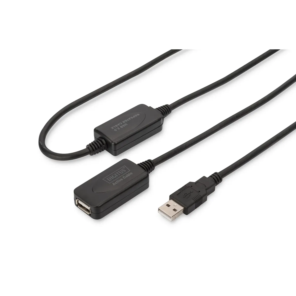 Assmann DA-73102 USB 2.0 repeater kábel USB A-USB A 20 m fekete nikkel érintkezők #1