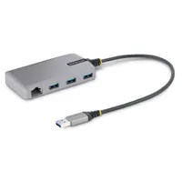 StarTech.com 5G3AGBB-USB-A-HUB USB-Ethernet kombó hub USB 3.2 Gen 1 5 Gbps GbE RJ-45 Windows Mac Android kompatibilis