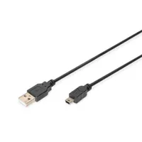 Assmann AK-300130-030-S USB A mini USB összekötő kábel USB 2.0 3m fekete