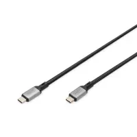 Assmann DB-300443-030-S USB-C adatkábel 3 m USB4 Gen 2x2 arany érintkezők fekete