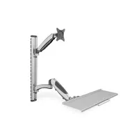 Assmann DA-90354 monitor-billentyűzet-tartó 8 kg vesa 75x75-100x100 0-180 0-90 magasságállítás ezüst