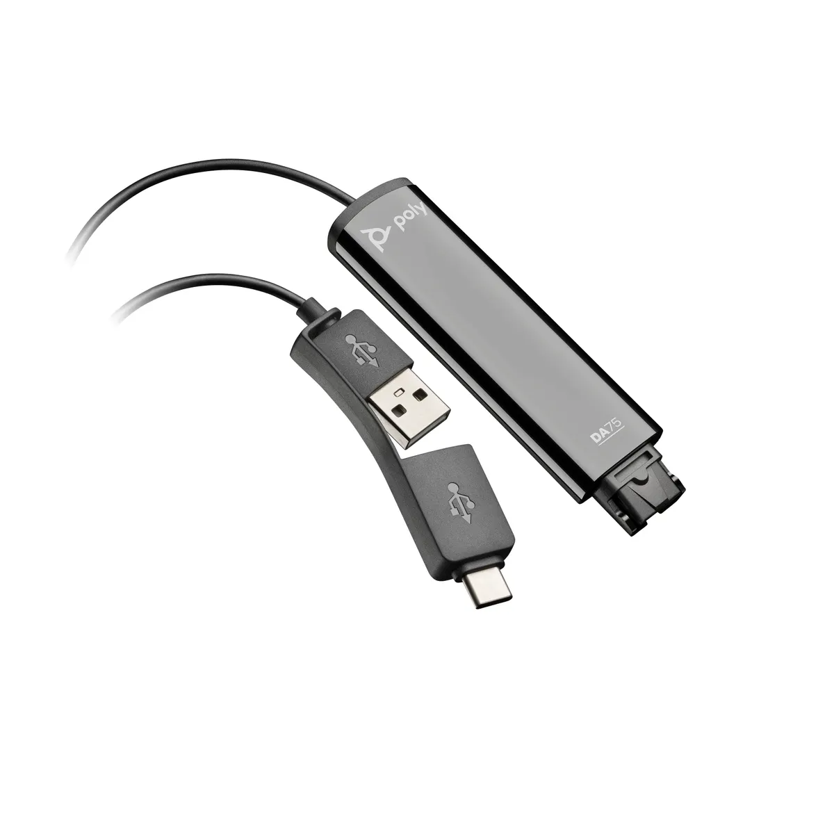 Poly 786C6AA DA75 USB-A Type-C QD-adapter fekete #1
