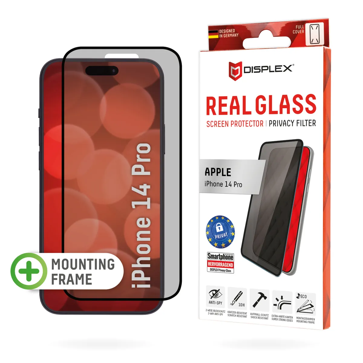 E.V.I. 01707 Displex privacy glass iPhone 14 Pro edzett üveg adatvédelmi szűrő átlátszó #1