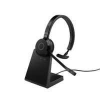 Jabra 6693-833-499 Evolve 65 TE UC Mono headset bluetooth 5.2 usb-c usb-a charging stand #1