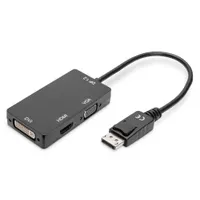 Assmann AK-340418-002-S DisplayPort konverterkábel 0,2 m DP - HDMI DVI VGA