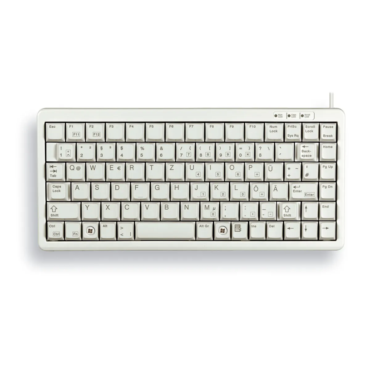 Cherry G84-4100LCAGB-0 G84-4100 Mini egyenes vezetékes USB-PS2 QWERTY 83 billentyű 1,75 m szürke #1