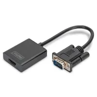 Assmann DA-70473 VGA-HDMI konverter audió FullHD1080p 0,15 m VGA-D-Sub 1920x1080