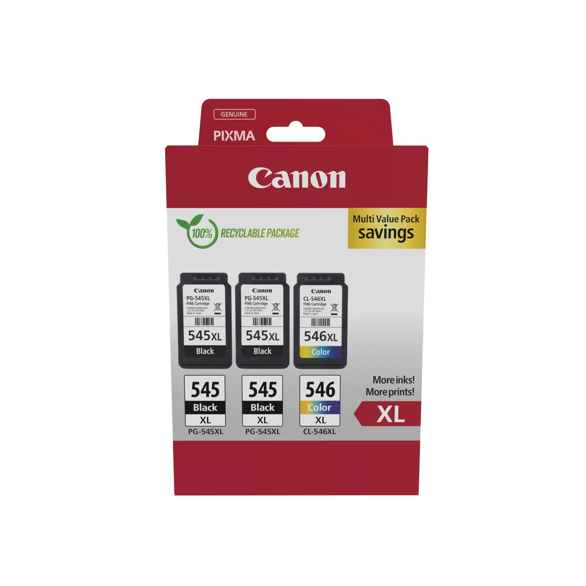 Canon 8286B013 tintapatron gyűjtőcsomag PG-545XLx2 CL-546XL 2x fekete 15 ml, 1x színes 13 ml #1
