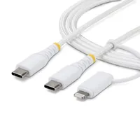 Startech.com 2M-U2-LNTC-CABLE USB-C kábel 2 m nikkel bevonatú érintkezők fehér #1