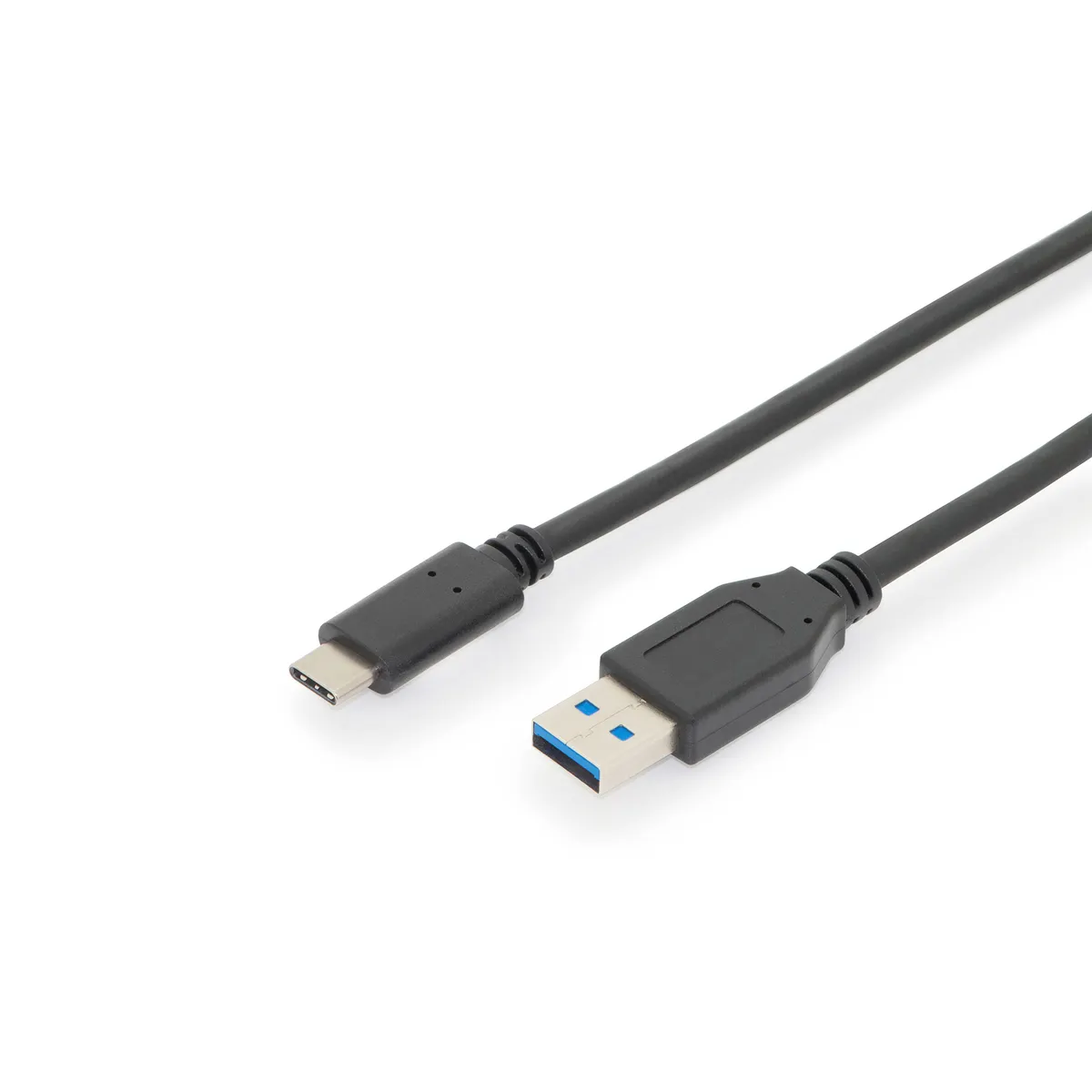 Assmann AK-300146-010-S USB Type-C to USB-A kábel 1 m USB 2.0 10 Gbps nikkelezett csatlakozók fekete #1