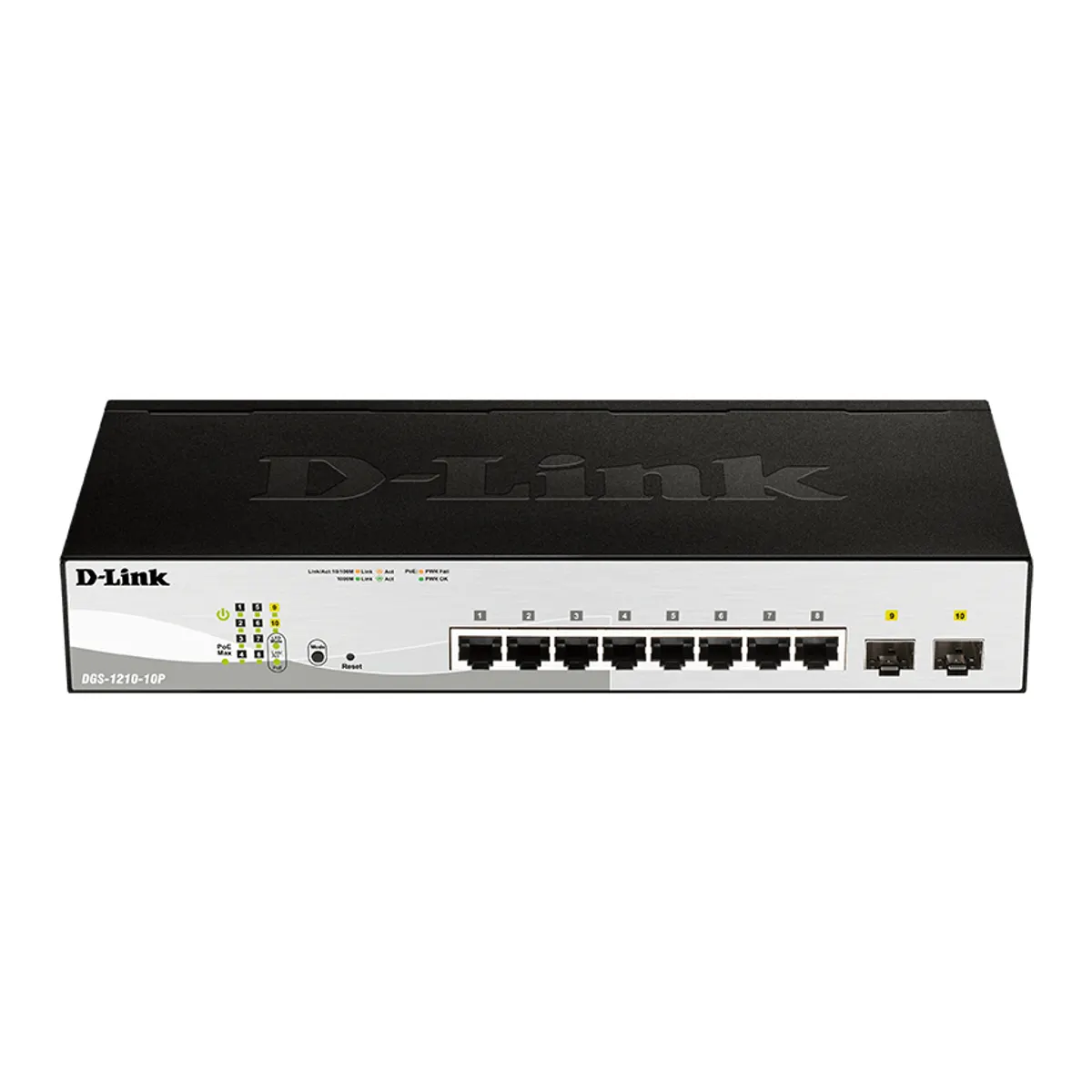 D-Link DGS-1210-10P/E vezérelt layer 2 GbE PoE switch 8x PoE 2x SFP 20 Gbps 65W #1
