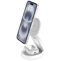 Belkin WIZ035KQWH BoostCharge 2-in-1 konvertibilis mágneses töltőállvány Qi2 15W 1 USB-C port fehér