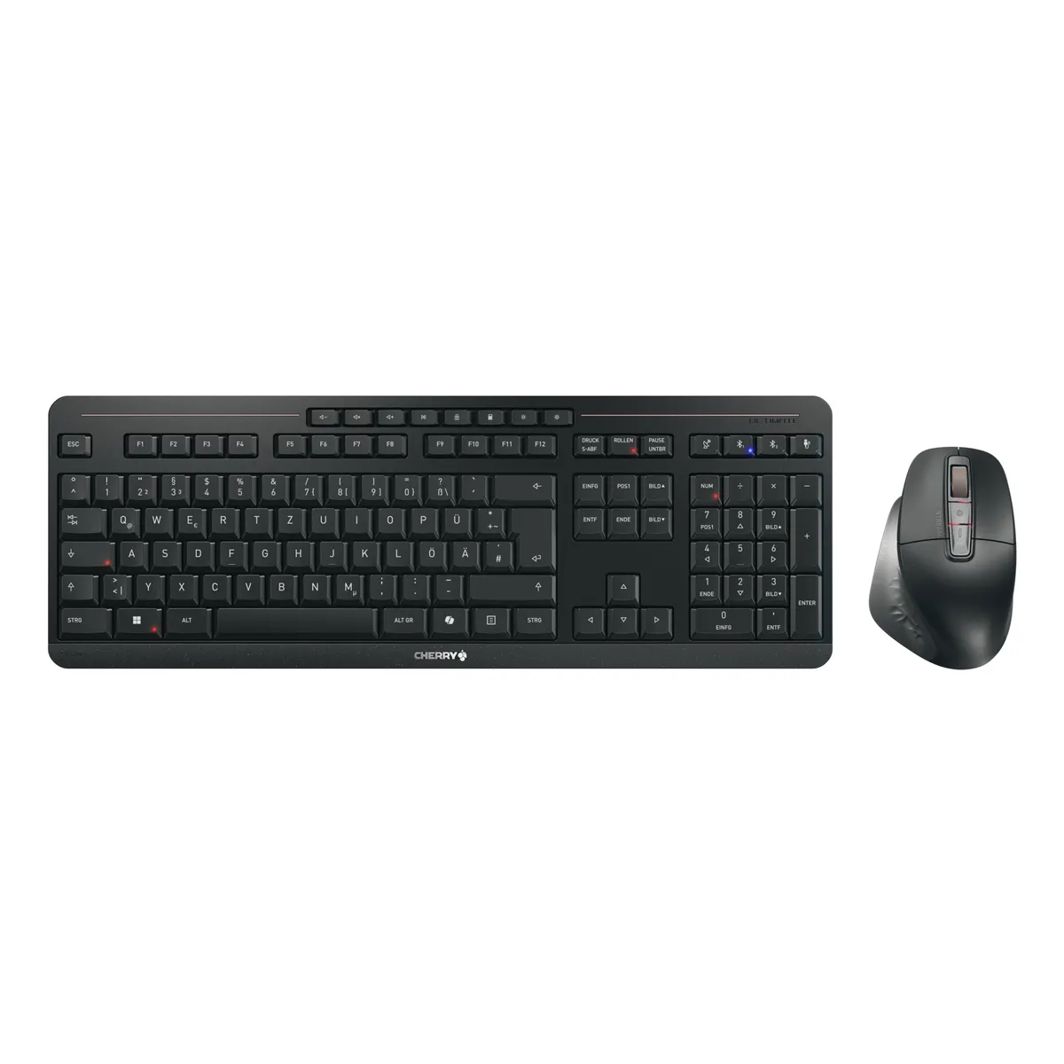 Cherry JD-8570DE-2 Stream desktop ultimate multi-device teljes méret egyenes USB, RF, Bluetooth ollós billentyűzet QWERTZ háttérvilágítás fekete #1