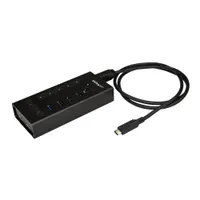 Startech.com HB30C5A2CST 7-portos USB hub USB 3.2 Gen 1, upstream USB B, downstream USB A és USB C, 5000 megabit, fekete, alumínium ház