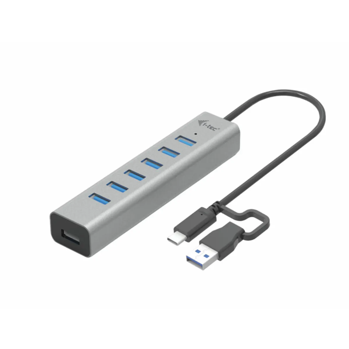 I-tec C31HUBMETAL703 USB-C fém HUB 7-port USB-A USB 3.2 Gen 1 5 Gbps 0,3 m szürke Android, ChromeOS, iPadOS #1