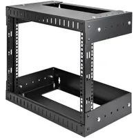 Startech.com RK812WALLOA 8U nyitott keret állvány falra szerelhető terhelhetőség 61,2 kg fekete