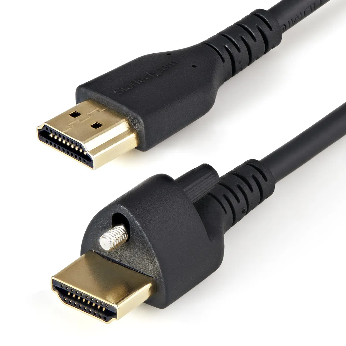 Startech.com HDMM1MLS HDMI-kábel zárható 1 m arany bevonatú érintkezők 2.0 ARC 3D fekete #1