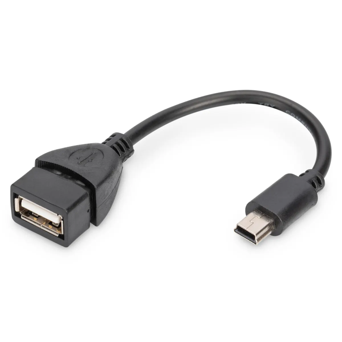 Assmann AK-300310-002-S USB A - mini USB OTG kábel 0,2 m USB 2.0 nikkel bevonatú érintkezők fekete #1