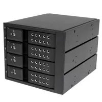 Startech.com HSB4SATSASBA 4x3.5" HDD beépíthető mobil rack tálca nélküli SATA alumínium fekete