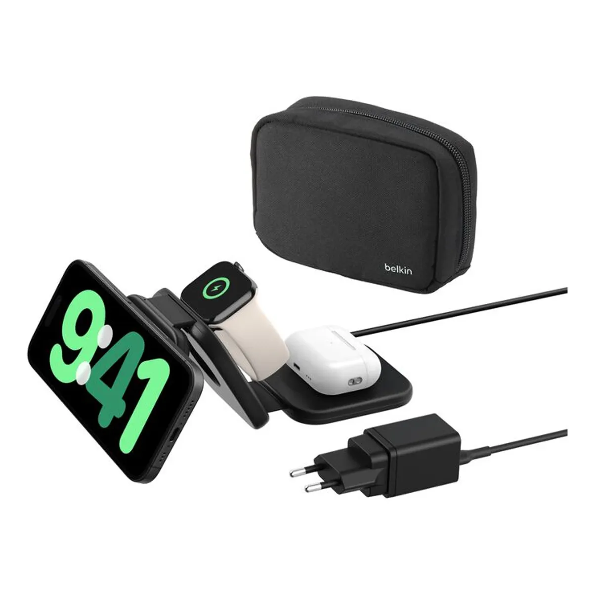 Belkin WIZ024VFBK BoostCharge Pro 3in1 mágneses vezeték nélküli töltő 15W fekete #1