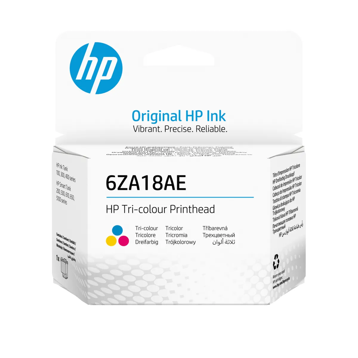 HP Inc. 6ZA18AE Háromszínű nyomtatófej kompatibilitás: HP ink tank GT sorozat nyomtatási technika: termál tintasugaras színek: cián, magenta, sárga #1