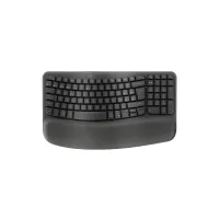 Logitech 920-012296 Wave Keys vezeték nélküli ergonómikus billentyűzet membrános kapcsolóval, párnázott kéztámasz, Bluetooth és RF, qwerty, grafit