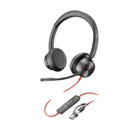 Poly 8X223AA Blackwire 8225 USB-C fejhallgató Acoustic Fence mikrofon hibrid ANC USB-C-USB-A adapterrel