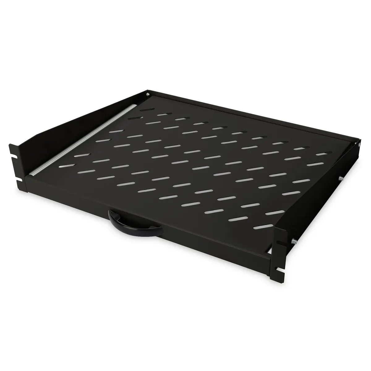 Assmann DN-19-TRAY-2-450-SW bővíthető polc 2U 450 mm mélység acél fekete teherbírás 30 kg #1
