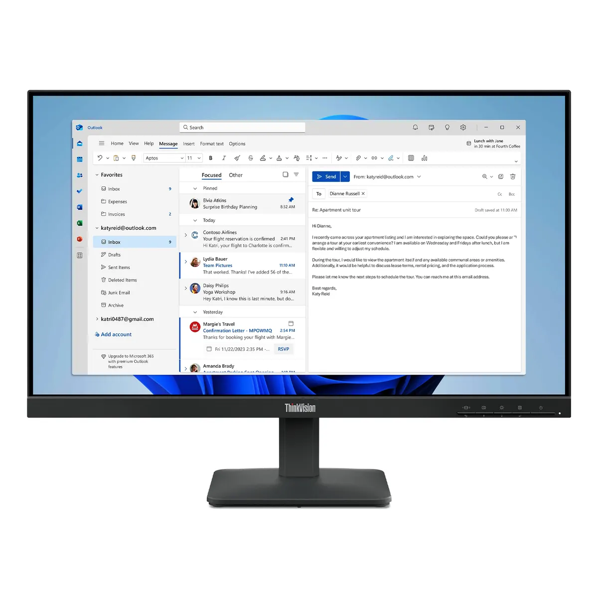 Lenovo 64B5KAT1EU ThinkVision S24-4e IPS 23.8" 1920x1080 100 Hz HDMI VGA #1