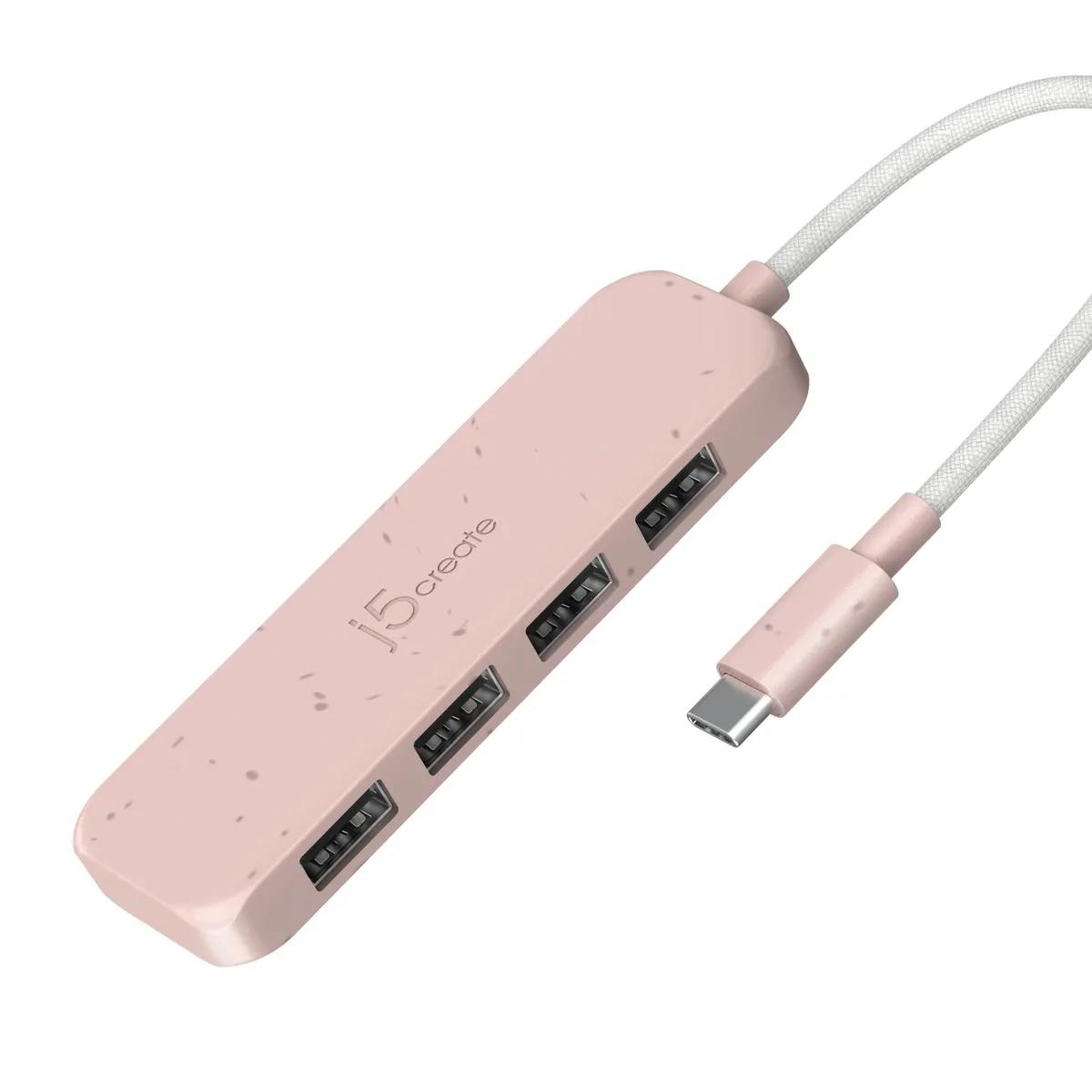 J5create JCH341ER-N USB-C 4-portos Type-A Gen 2 hub rózsaszín ABS #1
