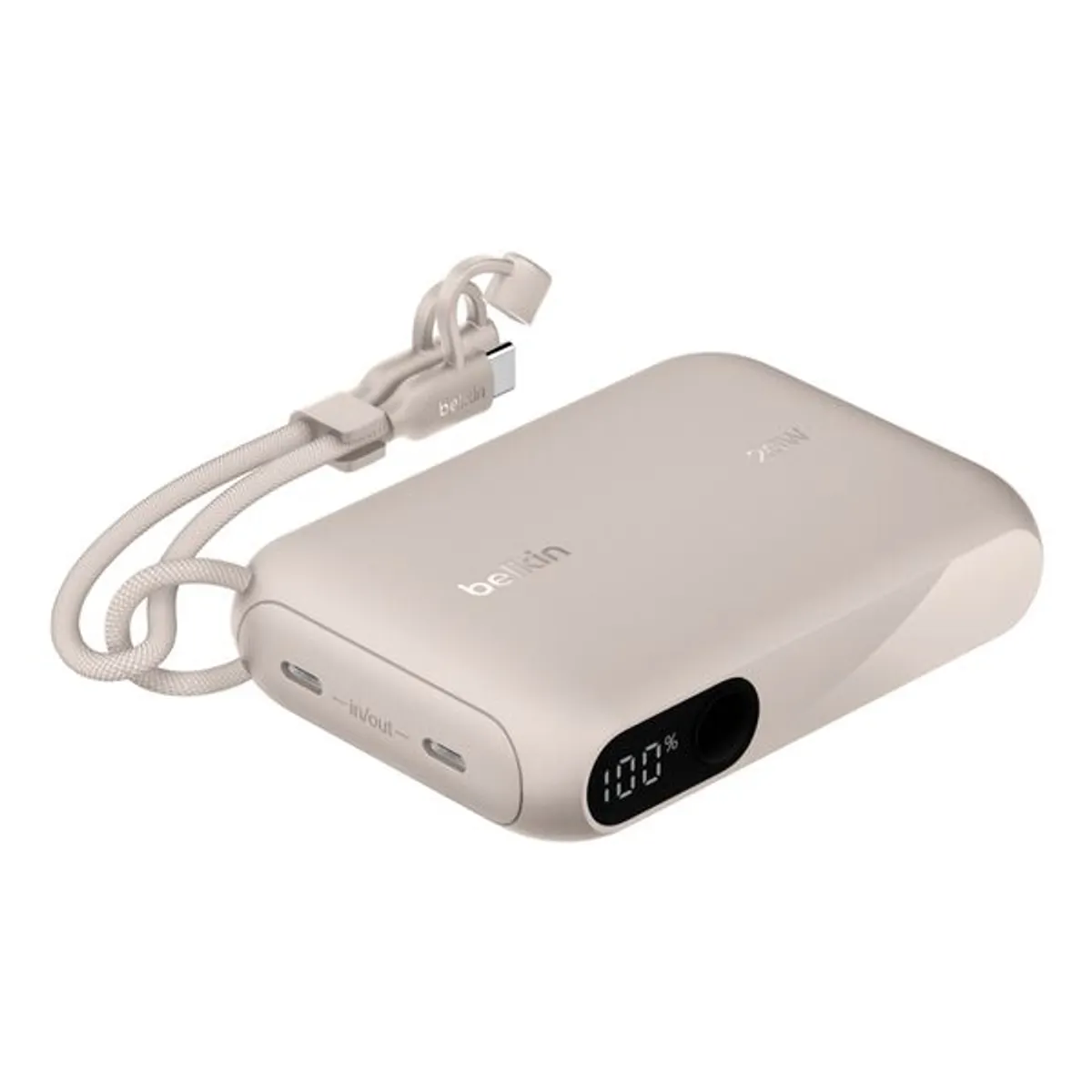 Belkin BPB027HQSD BoostCharge Power Delivery Power Bank kijelzővel 10000 mAh 20 W 2x USB-C homokszínű #1