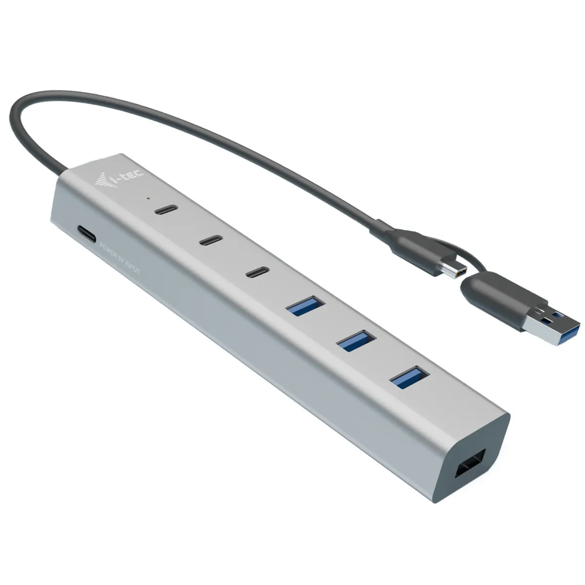 i-tec CAHUBMETAL7 7portos USB C USB A hub 3x USB C 4x USB A USB 3.2 Gen 1 fém ház szürke #1
