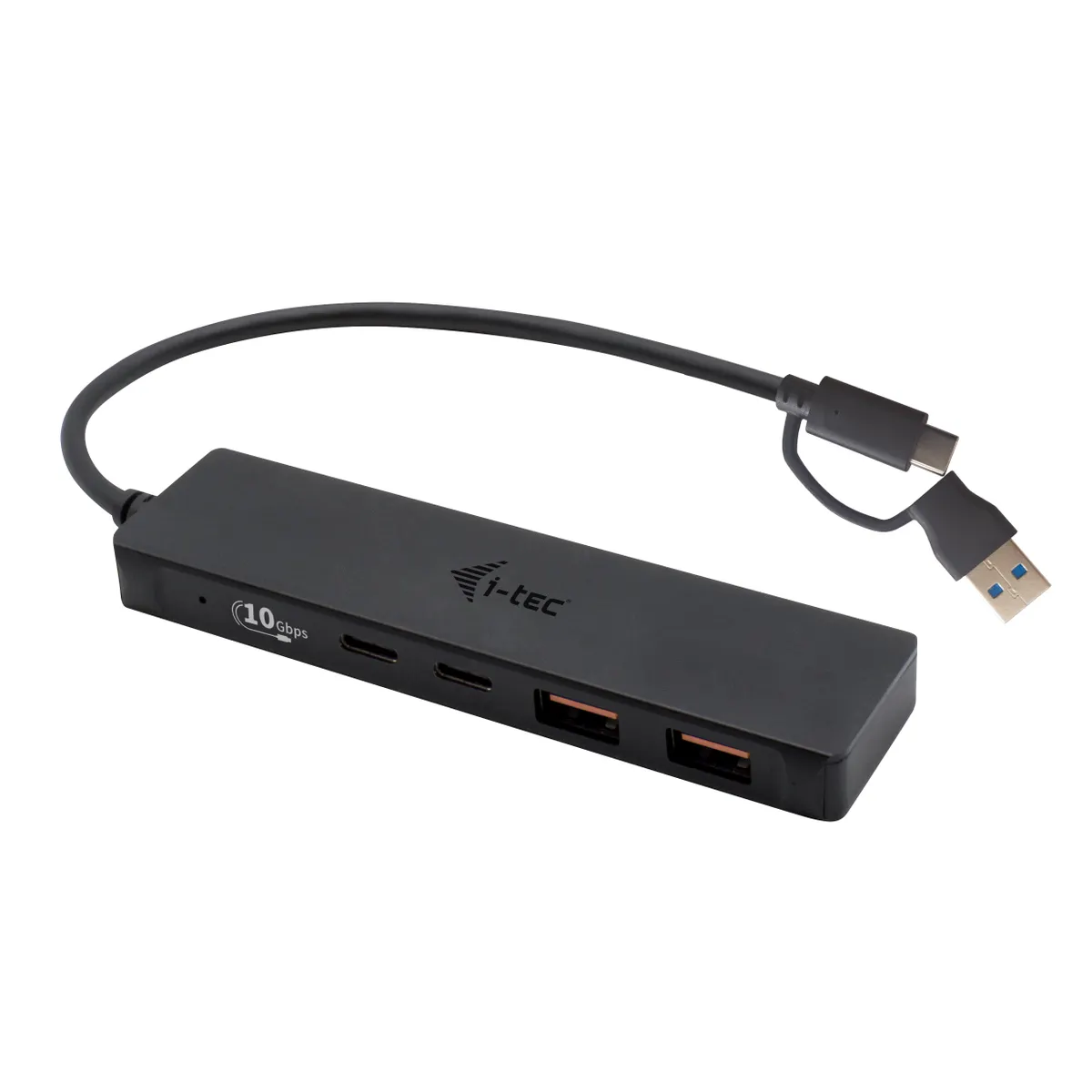 i-tec C31HUBMETAL2A2C fém USB-C elosztó 4 portos 2x USB-C 2x USB-A USB 3.2 Gen 1 fekete #1