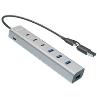 i-tec CAHUBMETAL7 7portos USB C USB A hub 3x USB C 4x USB A USB 3.2 Gen 1 fém ház szürke