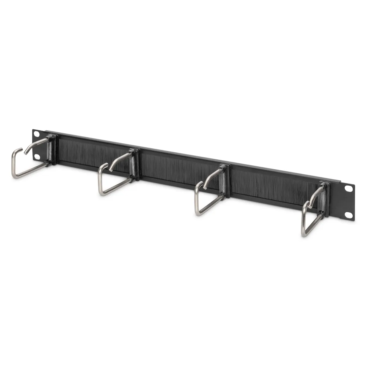 Assmann DN-97669 Kábelkezelő panel 1U acél ház fekete 4x acél gyűrű 40x75 mm #1