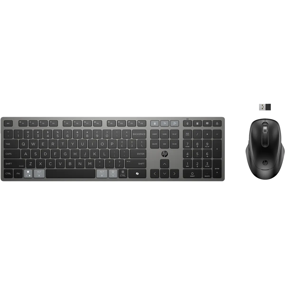 HP Inc. 9T5B0UT#AKC 725 vezeték nélküli billentyűzet és egér többeszközös, újratölthető, RF és Bluetooth #1