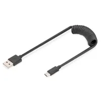 Assmann AK-300430-006-S USB-A-C kábel 1 m USB 2.0 0,48 Gbit/s nikkel bevonatú érintkezők fekete