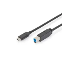 Assmann AK-300149-018-S USB-C to USB-B kábel 1,8 m USB 2.0 5 Gbit/s nikkel bevonatú érintkezők fekete