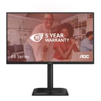 AOC 24E4CV E4 23.8" IPS WLED 1920x1080 16:9 4 ms USB hub 2.0 3.2 Gen1 VESA állítható magasság fekete