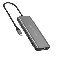J5create JCD398-N USB-C Dual 4K HDMI 10Gbps Mini Dock 100 W PD Gigabit Ethernet Windows 10-11 Space Grey