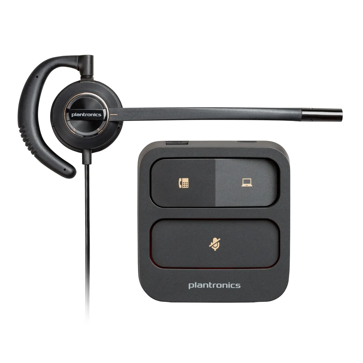 Poly 783P4AA EncorePro 530D sztereó headset, vezetékes, Quick Disconnect, TAA, fekete #1