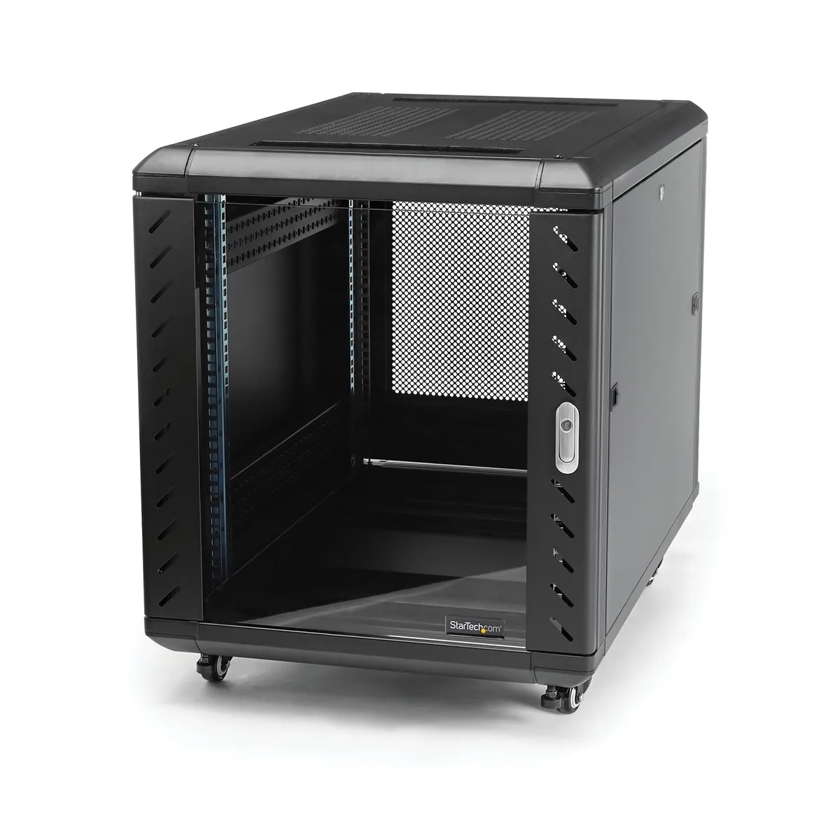 Startech.com RK1236BKF 12U rackszekrény teherbírás 800 kg, biztonsági kulcs, önbeálló kerekek, fekete #1
