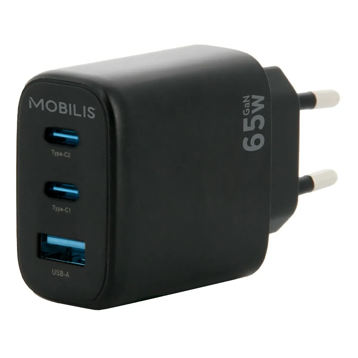 Mobilis 001364 falitöltő 65W 2 USB-C 1 USB-A GaN fekete #1