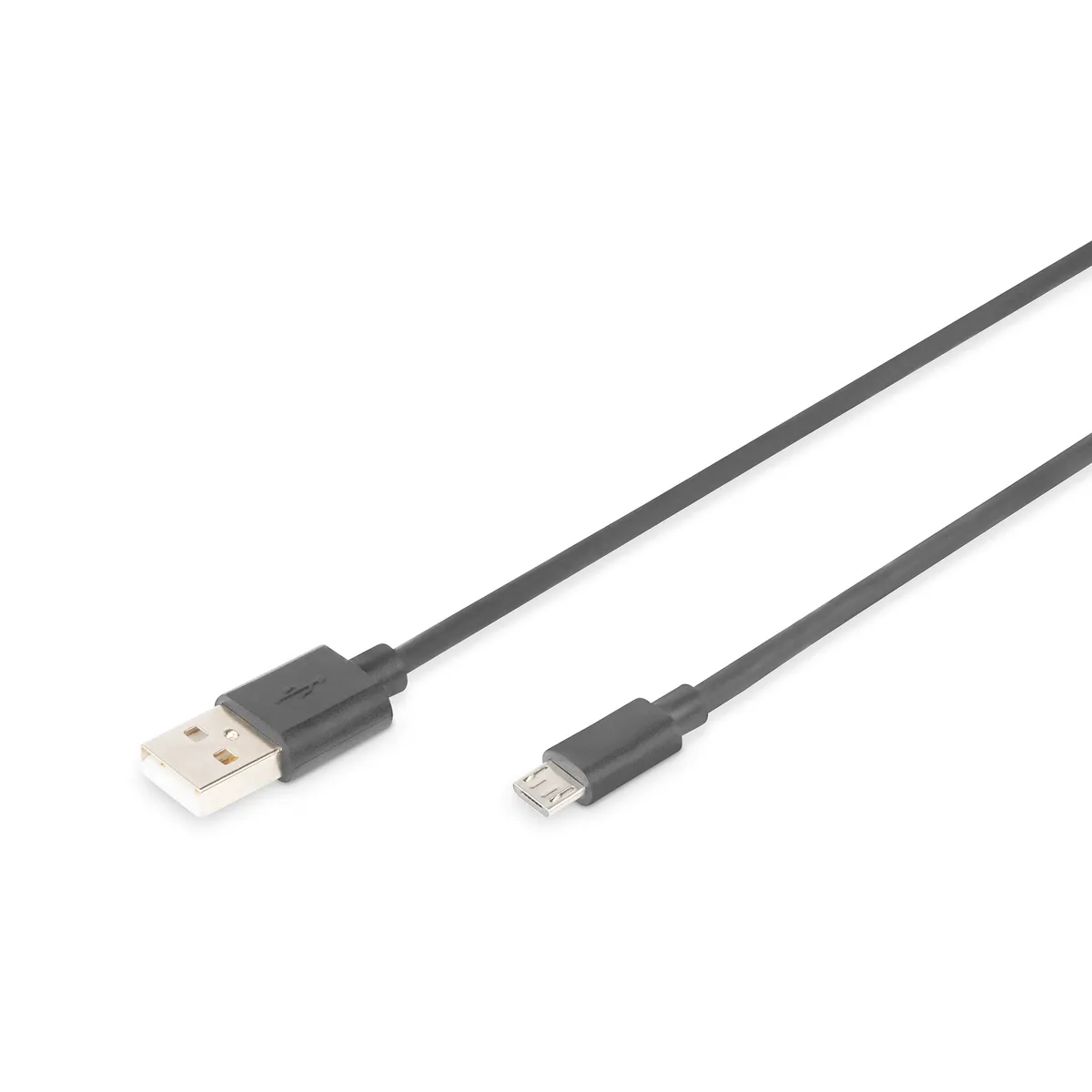 Assmann AK-300110-030-S USB A és micro USB B összekötő kábel 3 m USB 2.0 fekete nikkel borítás #1