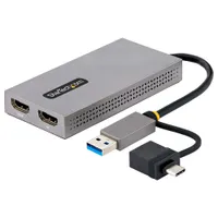 Startech.com 107B-USB-HDMI USB-to-dual HDMI adapter USB-A USB-C 4K 30Hz 1080p