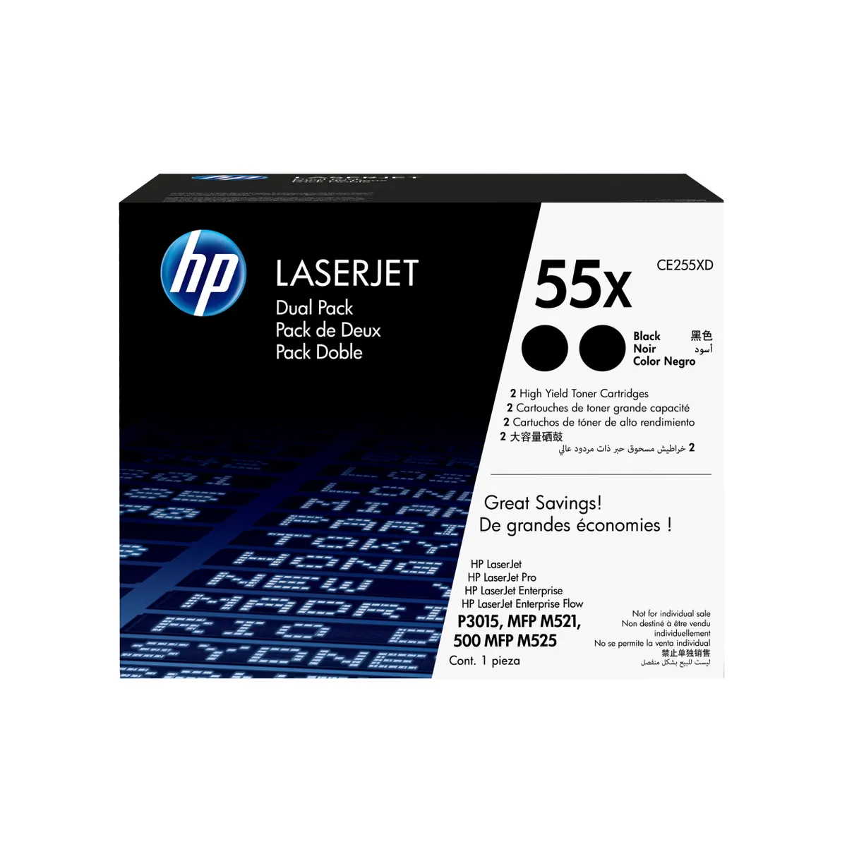 HP Inc. CE255XD LaserJet tonerkazetta fekete dupla csomag 25000 oldal darabonként #1