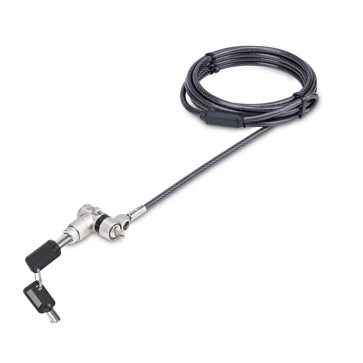 Startech.com UNIVK-LAPTOP-LOCK univerzális laptop-zár 2 kulcsos, 2 m kábel, 32 mm szélesség, 14 mm magasság, fekete, ezüst #1