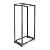 Startech.com 4POSTRACK42 42U szabadonálló rack keret kábelvezetés önbeálló kerekek fekete