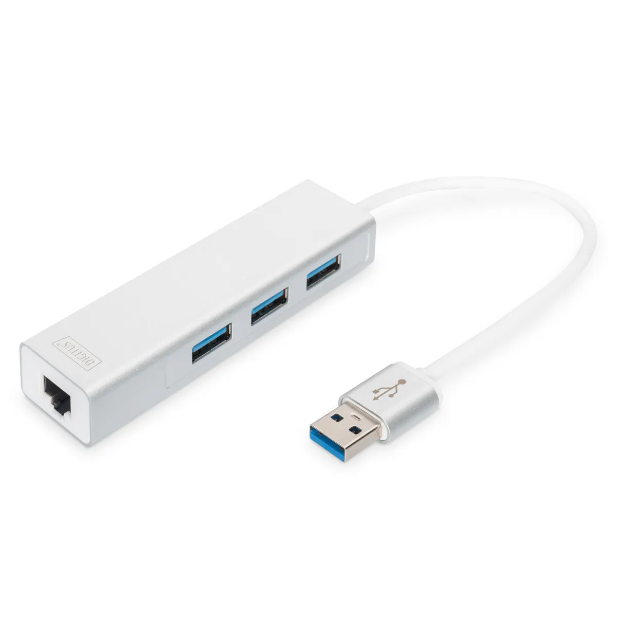 Assmann DA-70250-1 USB 3.2 Gen 1 3 port hub RJ45 gigabit LAN alumínium ház #1