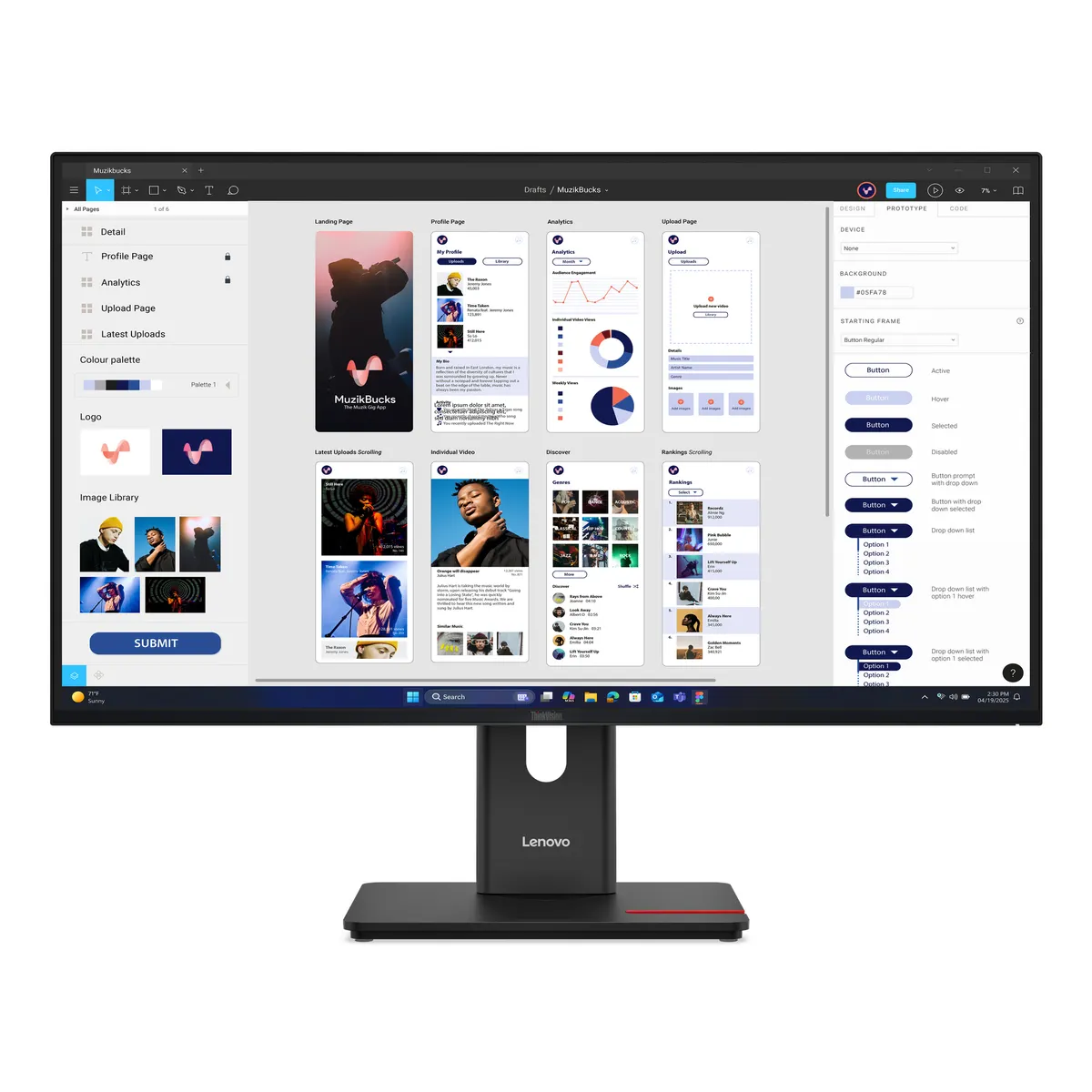 Lenovo 64B0GAT1EU ThinkVision T32UD-40 IPS 4K 31.5" HDR10 USB-C HDMI DisplayPort VESA állítható magasság #1